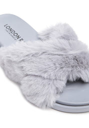 HOMEY FUR SLIP-ON FLATS | Slippers Daverri Fashions
