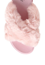 HOMEY FUR SLIP-ON FLATS | Slippers Daverri Fashions