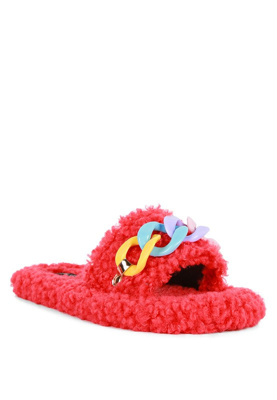 ROSE Rola Acrylic Chain Slides | Slippers Daverri Fashions