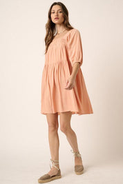 Mittoshop Pintuck Detail Tie Back Mini Dress | Mini Dresses Daverri Fashions