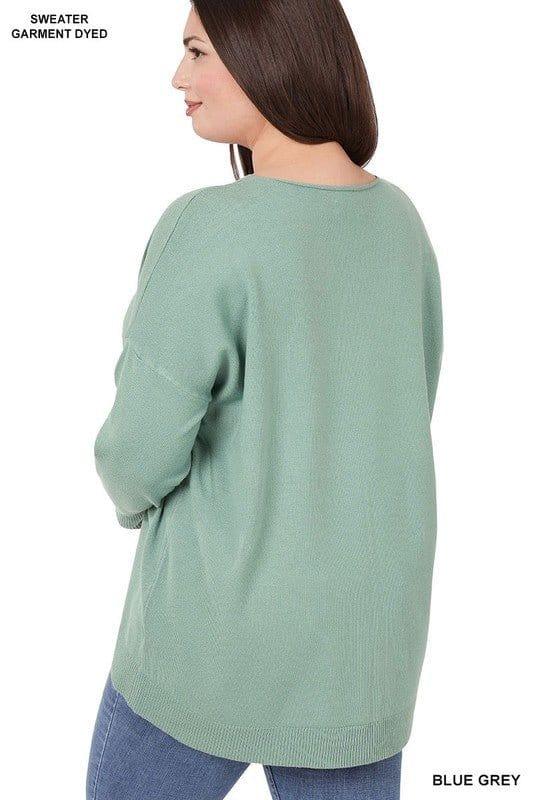 Zenana Plus Hi-Low Front Seam Sweater Sweaters