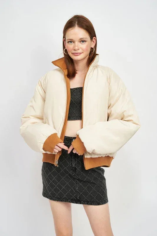 REVERSIBLE PUFFER JACKET - DAVERRI FASHIONS