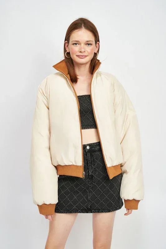 REVERSIBLE PUFFER JACKET - DAVERRI FASHIONS