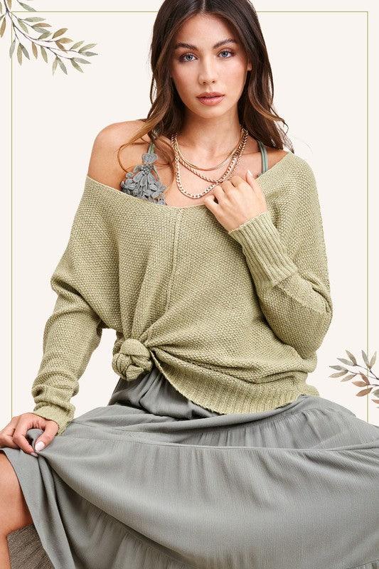 La Miel Relaxed Fit Side Slit Sweater Sweaters