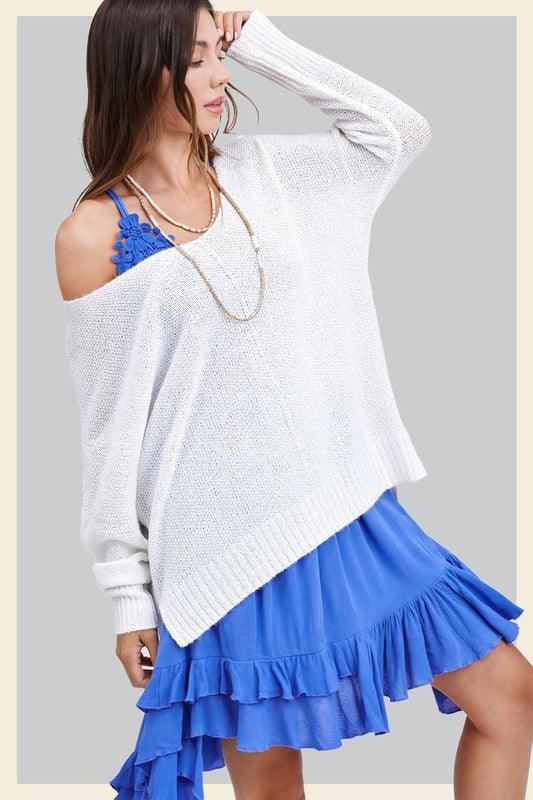 La Miel Relaxed Fit Side Slit Sweater Sweaters
