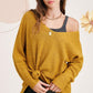La Miel Relaxed Fit Side Slit Sweater Sweaters