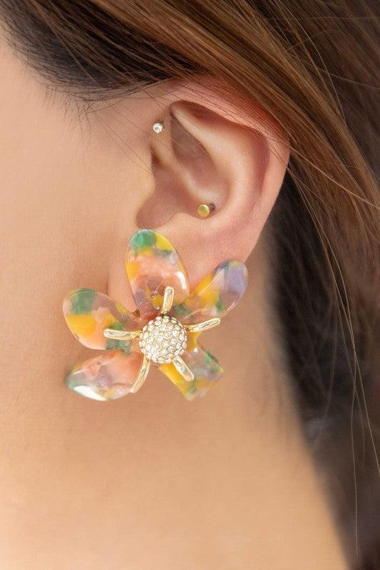 Flower Power Sterling Silver Post Earrings Earrings