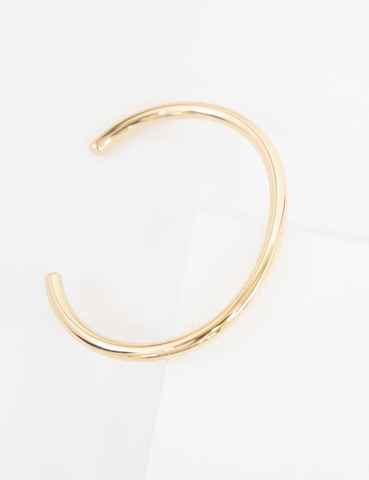 Minimalist Stainless Steel Cuff Bracelet Gold OS Bracelets