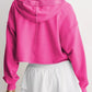 Vibrant fuchsia Exposed Seam Dropped Shoulder Hoodie with distressed cropped look