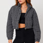 Le Lis Tweed Crop Puffer Jacket Jackets