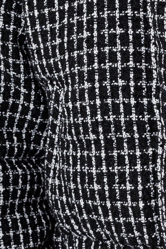 Le Lis Tweed Crop Puffer Jacket Jackets