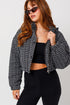 Le Lis Tweed Crop Puffer Jacket BLACK-WHITE Jackets