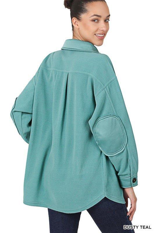 Zenana Oversized Fleece Shacket Shackets