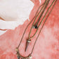 Layered Point Pendant Boho Necklace Antique Gold One Size Necklaces