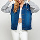 Women's Denim Fleece Hoodie Jacket - DAVERRI FASHIONS