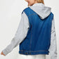Women's Denim Fleece Hoodie Jacket - DAVERRI FASHIONS