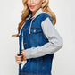 Women's Denim Fleece Hoodie Jacket - DAVERRI FASHIONS
