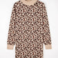 Leopard Print High Neck Shift Mini Sweater Dress - DAVERRI FASHIONS