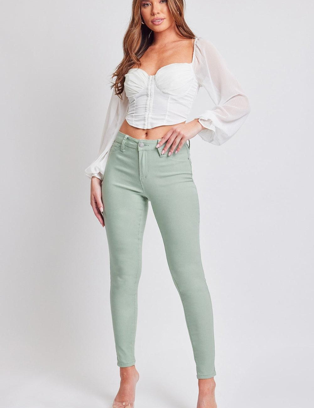 YMI Jeanswear Hyperstretch Mid-Rise Skinny Jeans Jade Jeans