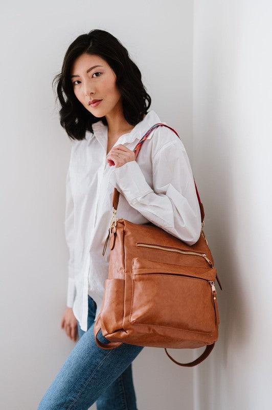Vegan Leather Convertible Backpack Handbags