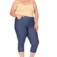 Plus Size Stretchy Pull Up Capri Jeggings Pants