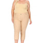 Plus Size Stretchy Pull Up Capri Jeggings Camel Pants