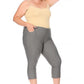 Plus Size Stretchy Pull Up Capri Jeggings Pants