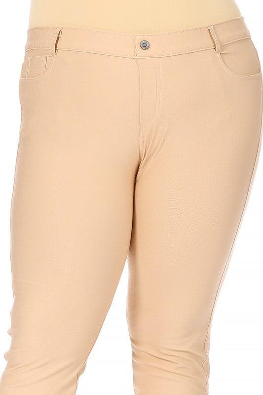 Plus Size Stretchy Pull Up Capri Jeggings Pants
