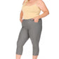 Plus Size Stretchy Pull Up Capri Jeggings Pants