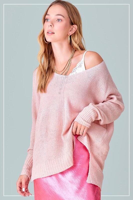 La Miel Relaxed Fit Side Slit Sweater Sweaters