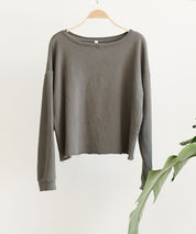 French Terry Long Sleeve Cotton Top Sweatshirts