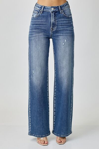 RISEN High Waist Jeans with Pockets Jeans