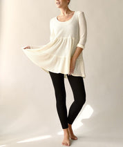 Organic Bamboo Waffle Knit Babydoll Tunic Tops