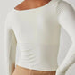 Square Neck Fitted Long Sleeve T-Shirt - DAVERRI FASHIONS