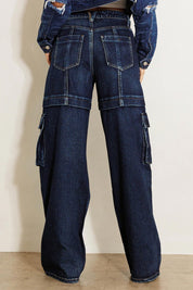 Vibrant MIU Wide Leg Cargo Jeans Cargo Jeans