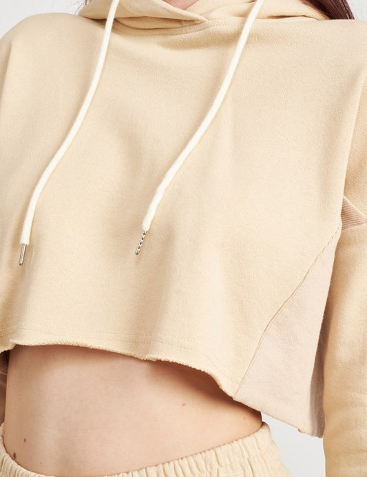 Cropped Hoodie with Drawstrings Hoodies