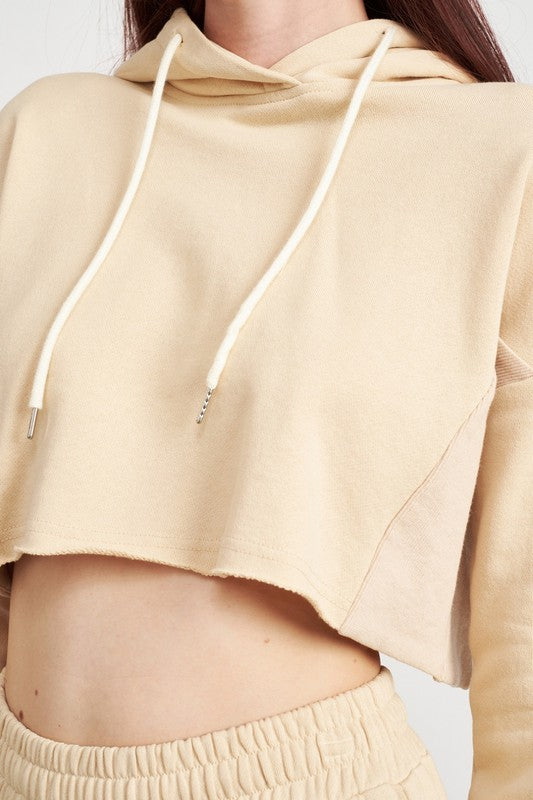 Cropped Hoodie with Drawstrings Hoodies