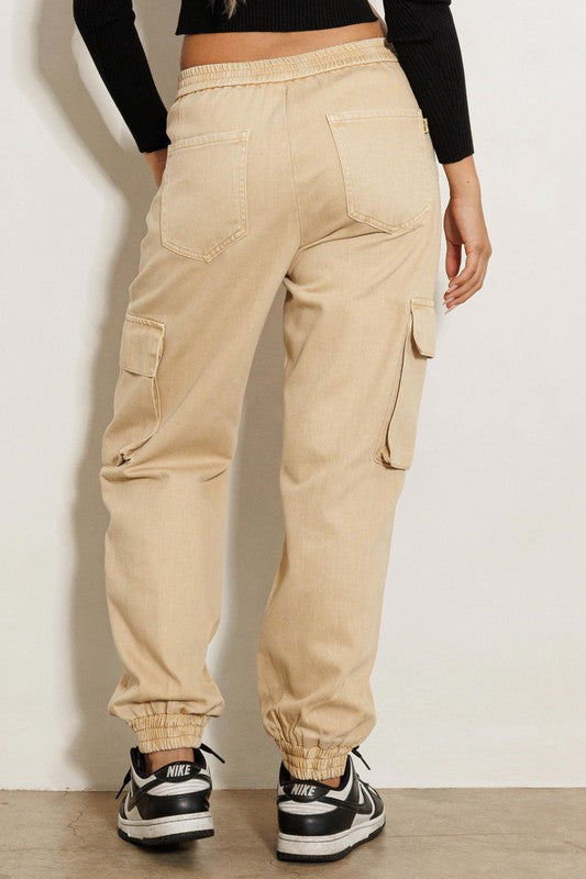 Vibrant MIU High Rise Cargo Jeans Jeans