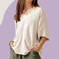 La Miel Short Sleeved V-Neck Oversized Top Shirts & Tops