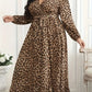 Plus Size Leopard Print Surplice Maxi Dress - DAVERRI FASHIONS