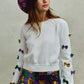 SO ME Mardi Gras Glitter Bow Sweater with Colorful Sequined Bows