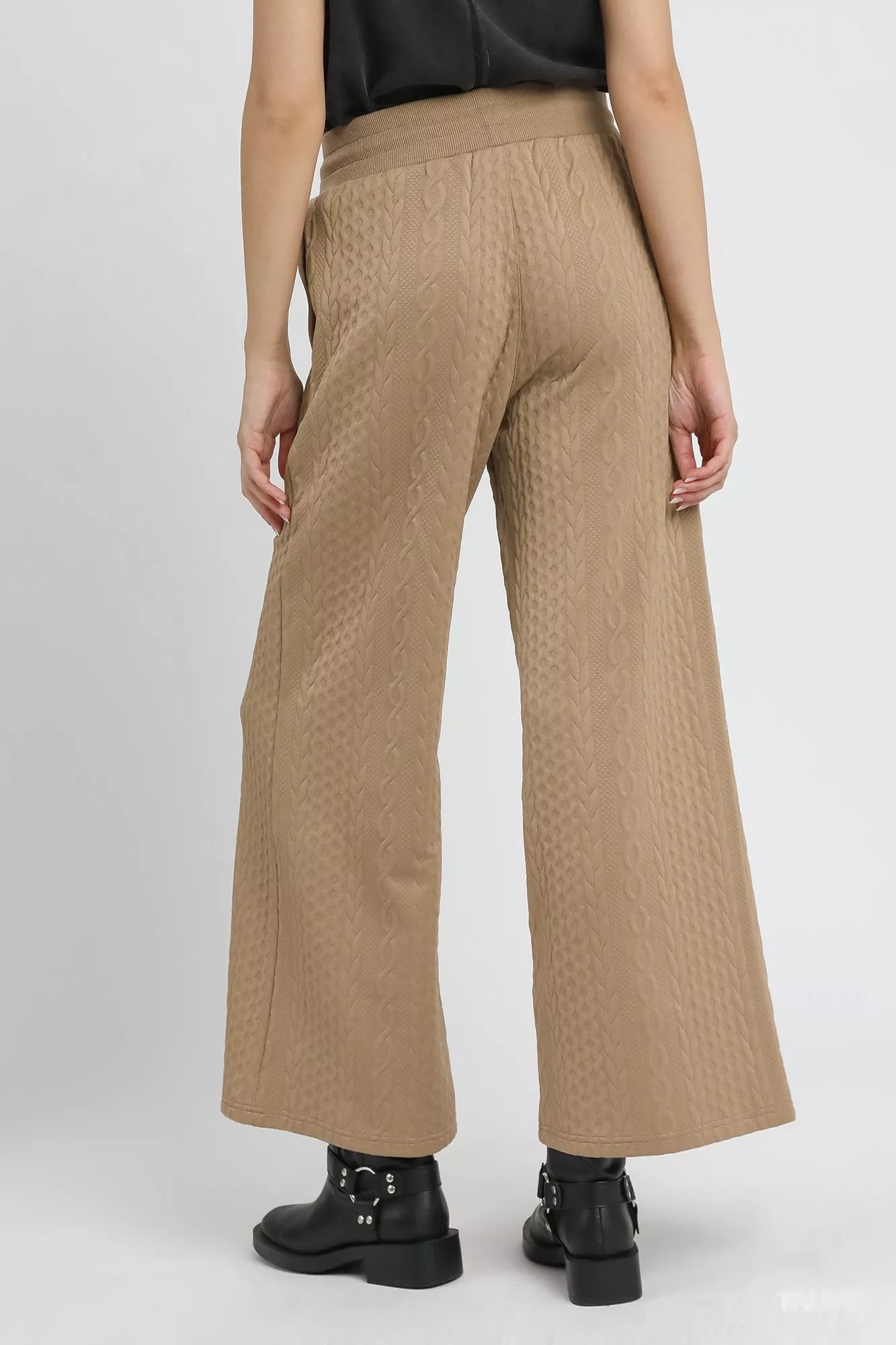 Umgee Cable Knit Textured Wide Leg Pants | Pants Daverri Fashions