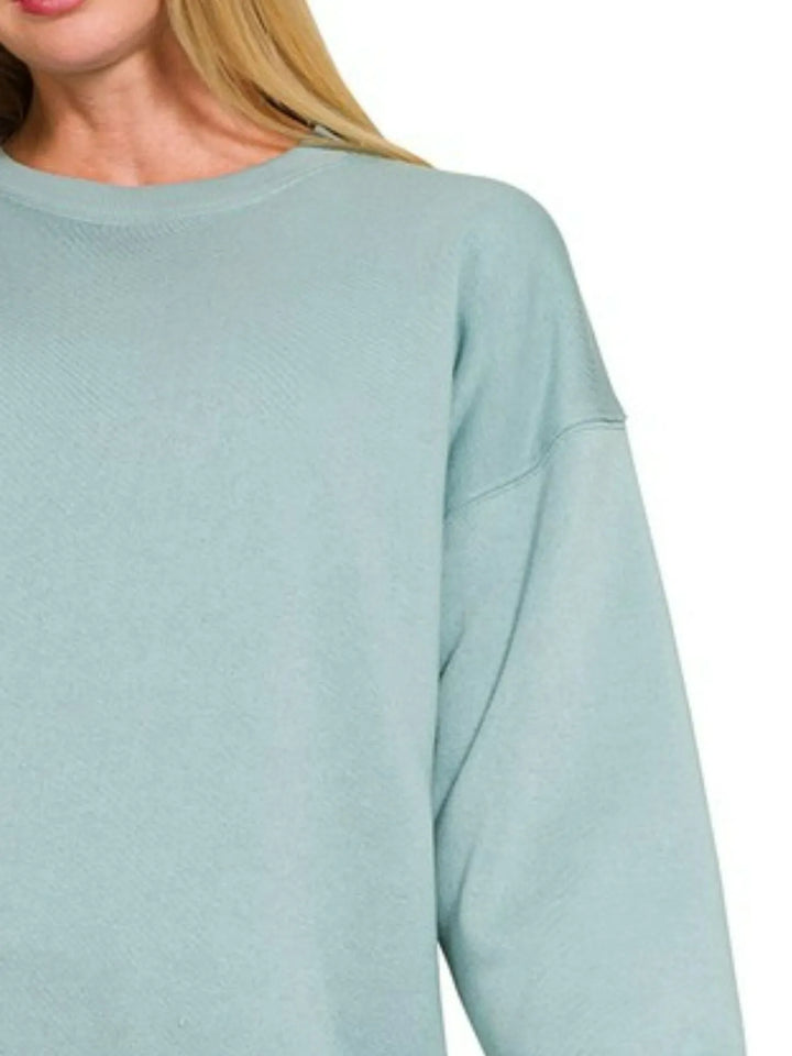Zenana Fleece Round Neck Sweatshirts Sweatshirts