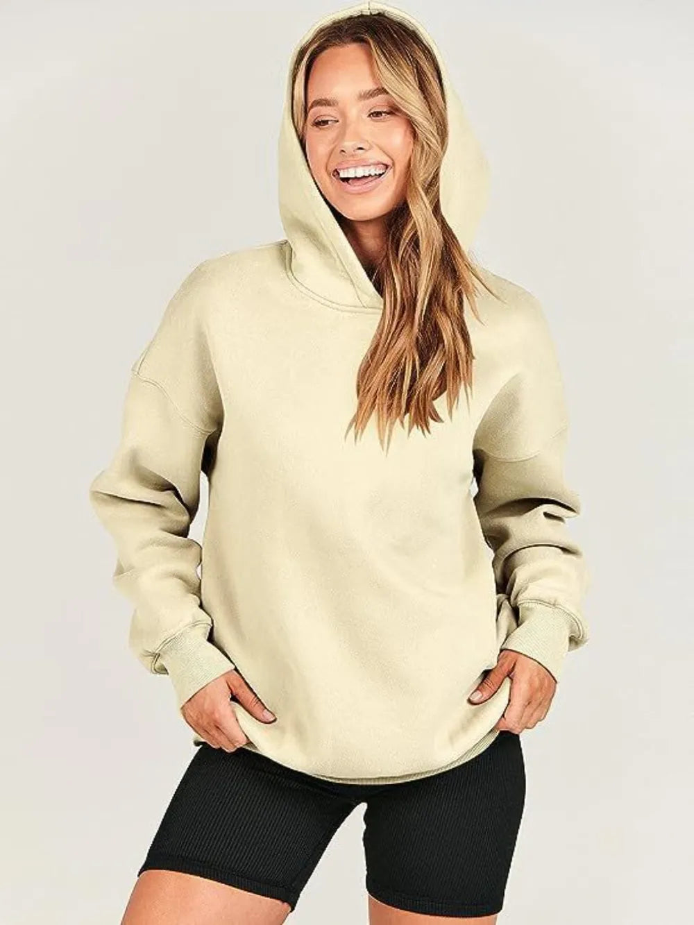 Dropped Shoulder Long Sleeve Hoodie | Hoodies Daverri Fashions