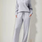 Daverri relaxed fit quarter-zip gray heathered sweatshirt and pants set