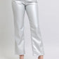 Judy Blue Full Size High Waist Silver Faux Leather Pants Plus Size METALLIC SILVER Pants