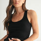 MONO B Slim Fit Scoop Neck Tank BLACK L