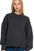 Zenana Ribbed Balloon Sleeve Sweatshirt - DAVERRI FASHIONS