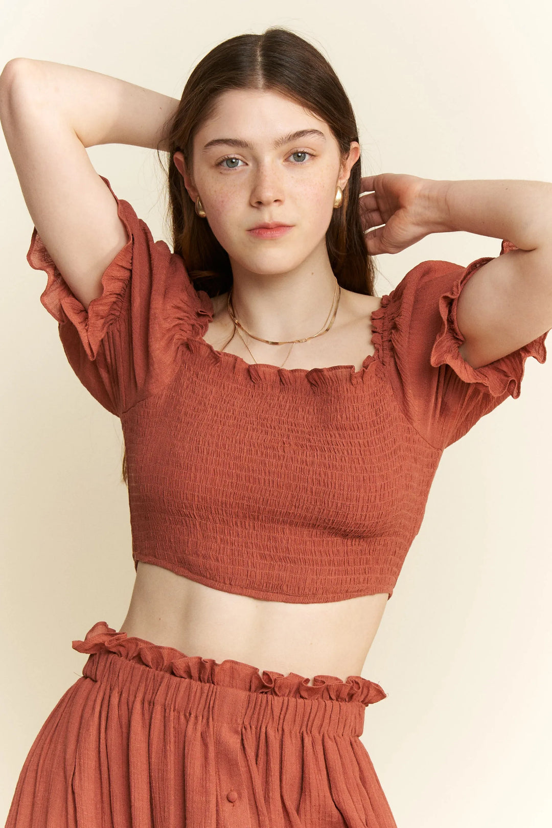 Jade By Jane 2 Piece Crop Top and Skirt Set Skirt Sets