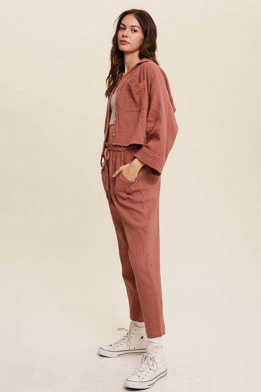 Long Sleeve Button Down and Long Pants Sets Pants Sets